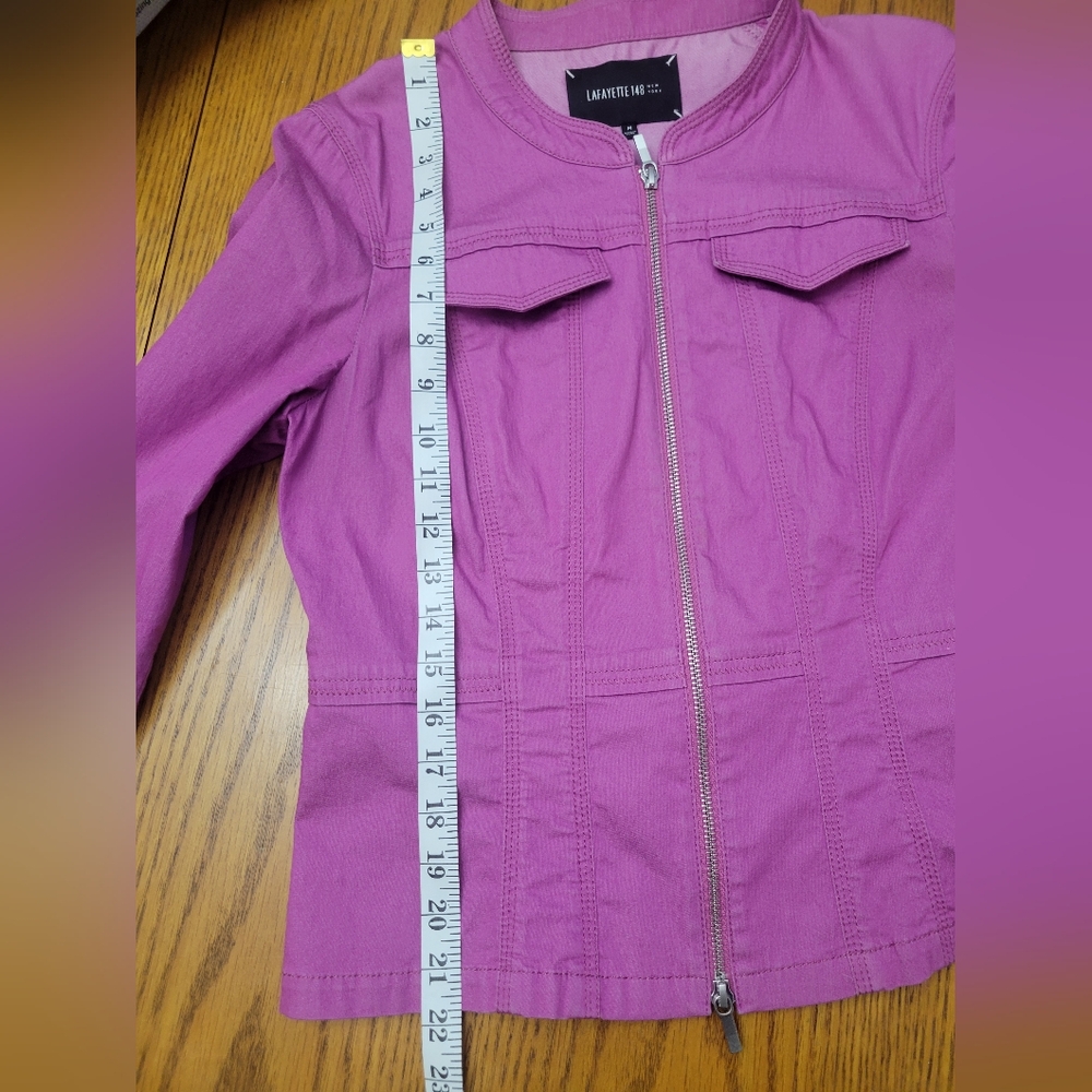 Lafayette 148 NY Orchid Pink Moto Utility Jacket Size Medium - Picture 9 of 9